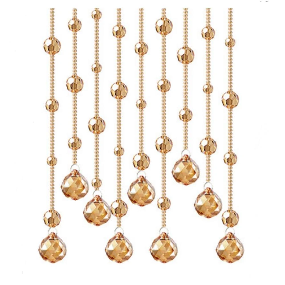 免打孔水晶珠簾 客廳玄關隔斷珠子門簾  臥室衛生間廚房風水簾 隔斷簾C