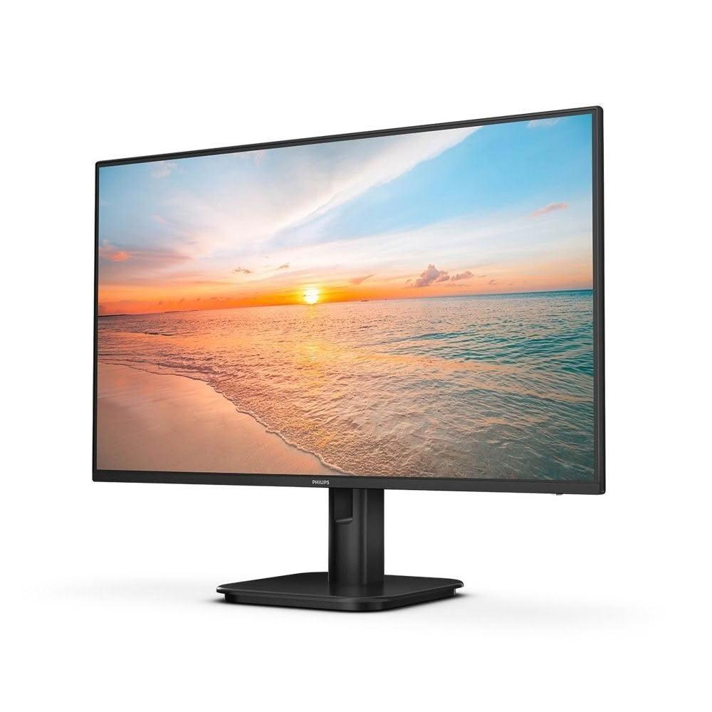 PHILIPS飛利浦 24E1N2100A 是一款 24 吋 IPS 面板螢幕，支援 1920 x 1080 解析度與 120Hz 更新頻率，提供流暢畫面與廣視角體驗。具備零閃屏技術、抗藍光與護眼功能，適合看片、追劇、學生及辦公使用。輕巧設計，支援 VESA 壁掛，提供高 CP 值的顯示解決方案。