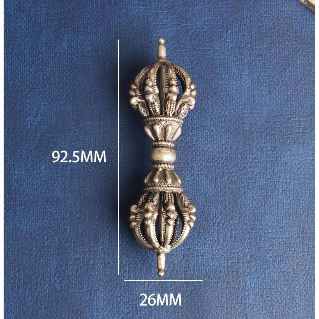 時代金工　古銅鎚出　蓮葉　持手菓子器　F　R5996B 復古黃銅金剛杵藏式九股降魔杵五股金剛杵手把件宗教法器文玩收藏銅器工藝品