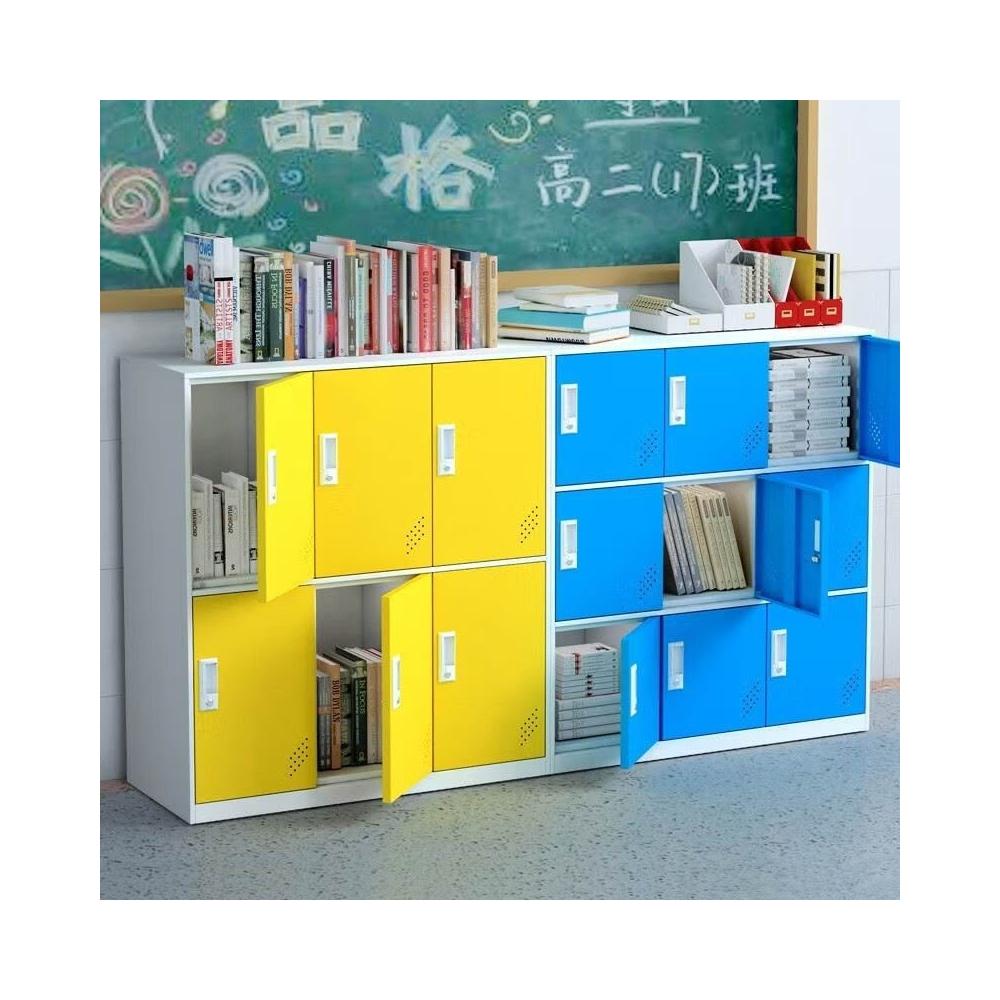鋼製員工儲物櫃敎室帶鎖收納櫃更衣櫃幼兒園彩色矮櫃學生書包櫃 更衣櫃 收納櫃