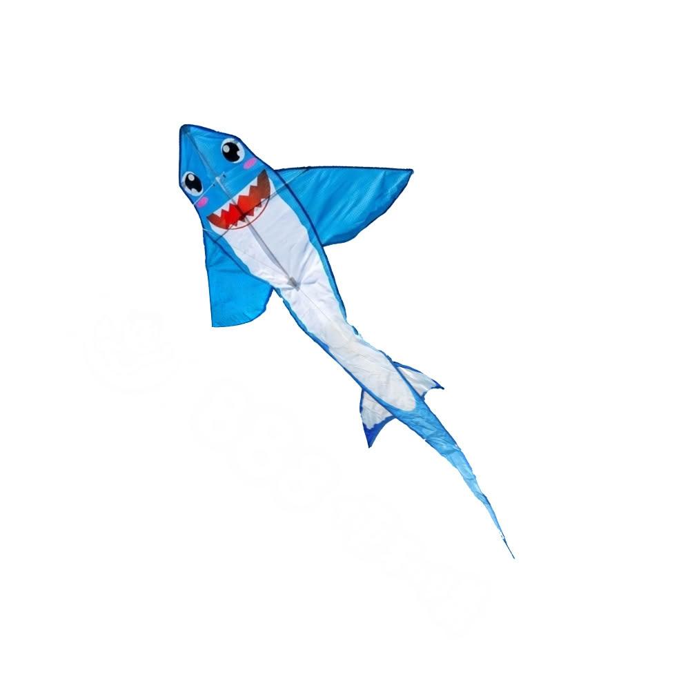 【888便利購】藍色鯊魚寶寶造型彩色風箏(112*186)(全配/附150米輪盤線)