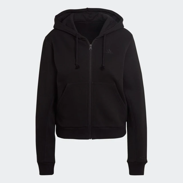 【adidas 愛迪達】ADIDAS 外套 W ALL SZN FZ HD 全黑 基本款 連帽外套 女 HC8848