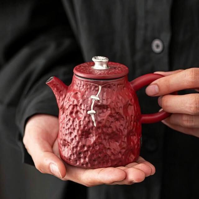 故宮文化高端茶具高品質創意故宮紅茶具茶壺輕奢家用復古唐裝山楂紅婚慶