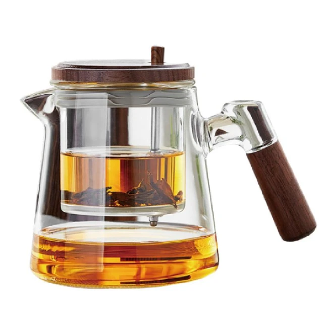 【YouBE】懶人耐熱玻璃茶壺(透明色/茶水分離/飄逸杯沖茶泡茶壺)