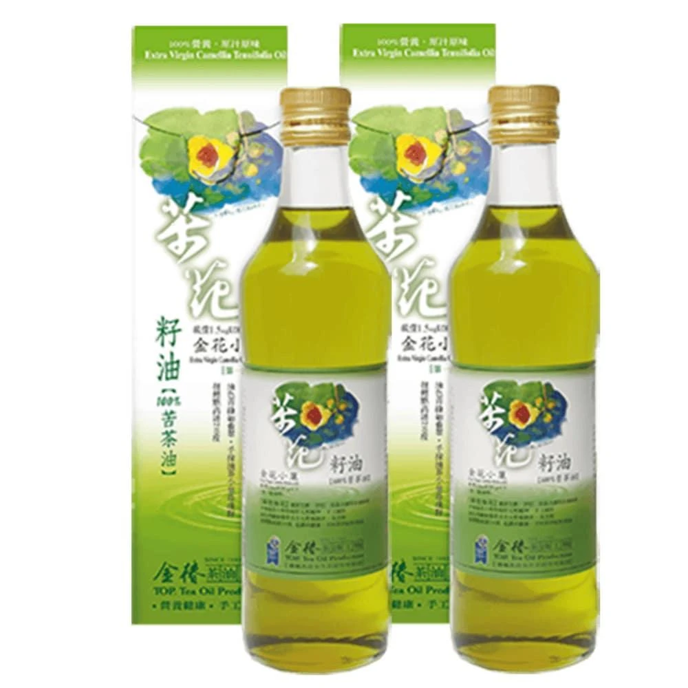 【金椿茶油工坊】金花小菓 苦茶花籽油 (500ml*2瓶) (可生飲、酸價：0.41)