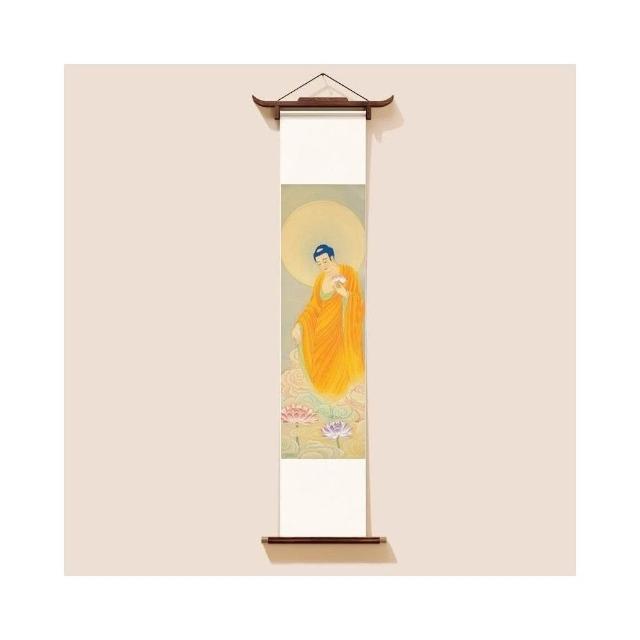 獨家新品宋式飛檐天地卷軸畫西方三聖蓮花莊嚴寳像觀音大勢至阿彌陀佛堂