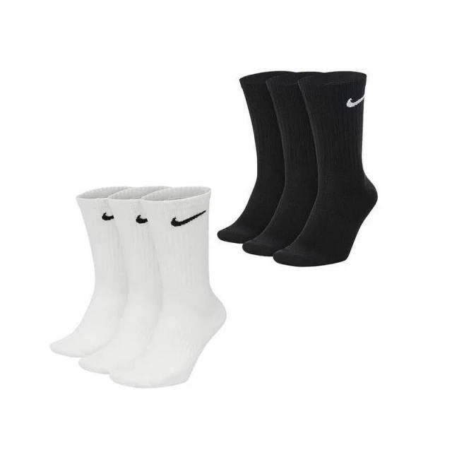 【NIKE 耐吉】Nike 襪子 Everyday SX7676-100 SX7676-010 長襪 襪子 3雙一組 白 黑 運動襪 中筒