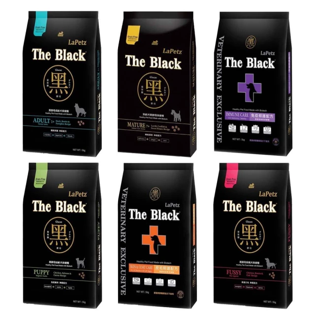 【LaPetz 樂倍】The Black狗飼料5Kg-黑酵母配方(成犬/幼犬/老犬/皮毛/挑嘴；樂倍狗飼料/黑酵母狗飼料/狗乾糧/狗飼料)