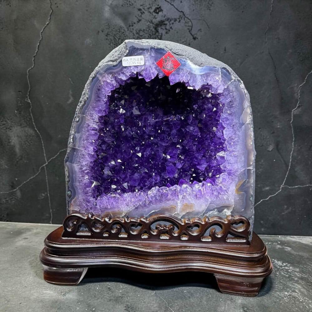 極上品　観音水晶　置物　約12cm 尋寶家水晶】【BTD-39】｜巴西收藏級紫晶洞12.95KG｜珍稀頂級鈦晶共生