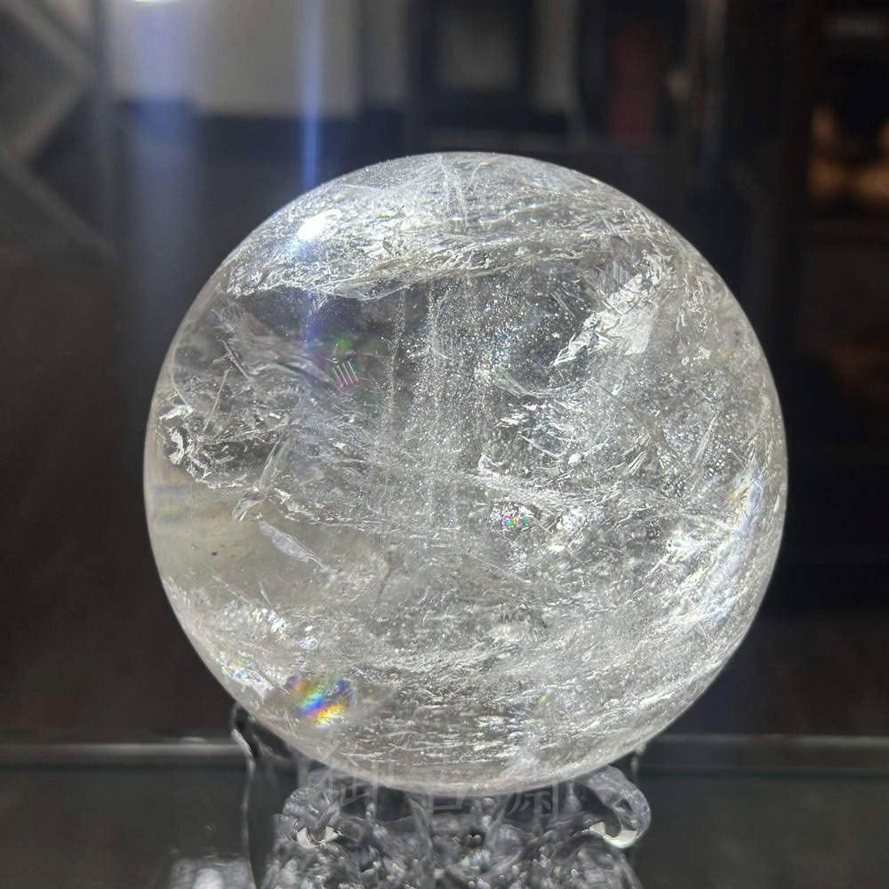 御古齋】天然清透料白水晶球水晶之王淨化磁場強能量時來運轉有球必應