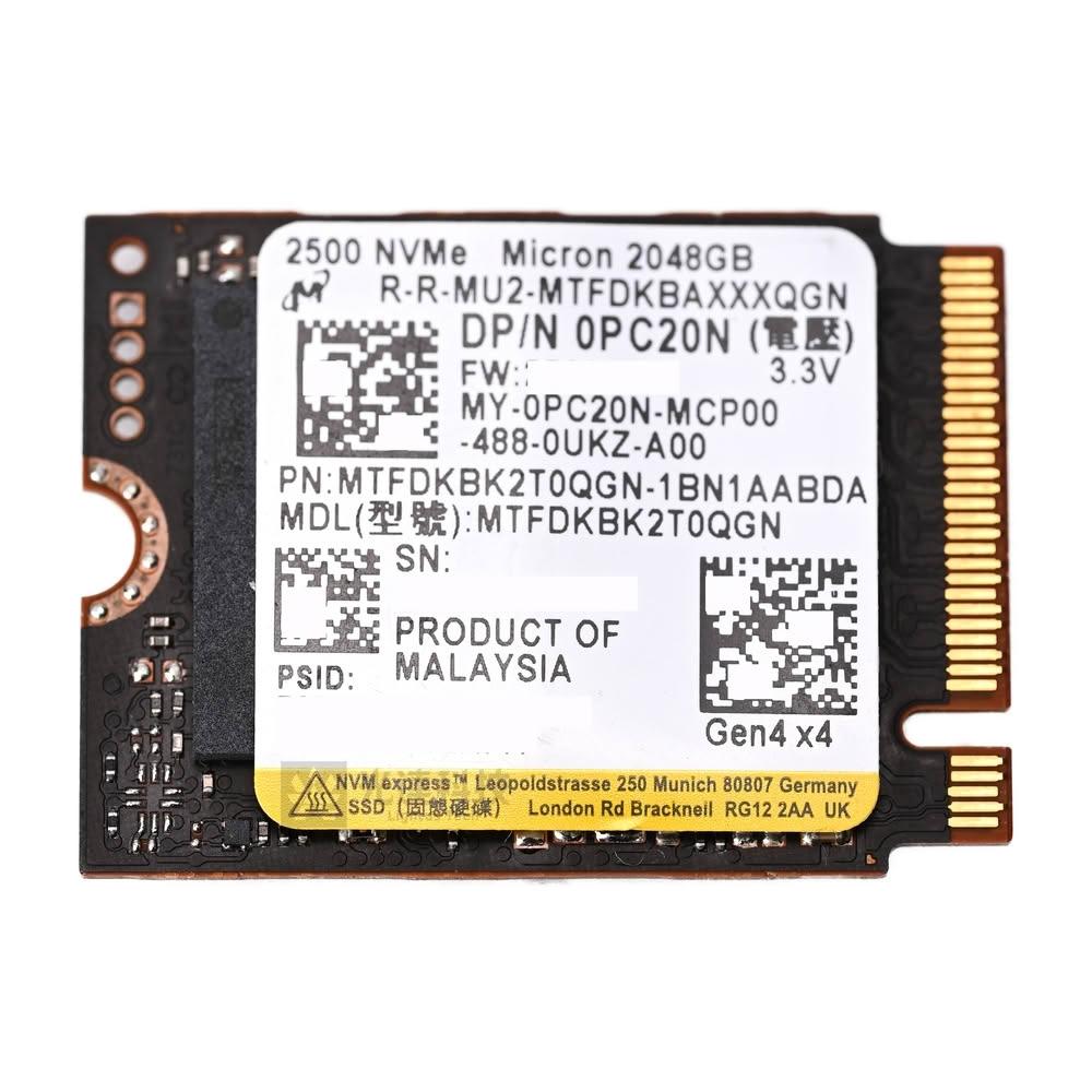 Crucial 美光】拆機良品2500 2TB M.2 2230 PCIe Gen 4.0 SSD 2400A 1TB