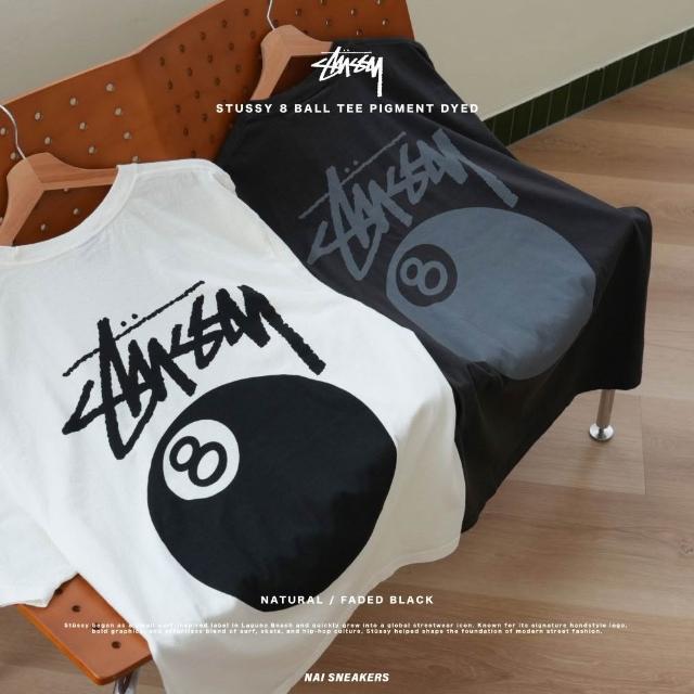 【STUSSY】STUSSY 8號球 經典款 背後大Logo 短袖 兩色 男女 短踢