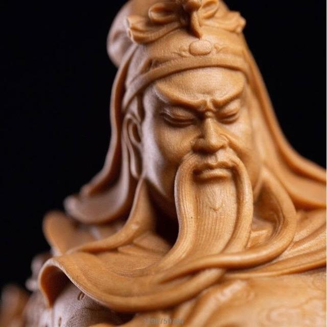 🔥🔥關公武財神像黃楊木雕刻關二爺仿古手工藝品家居客廳裝飾人物擺件