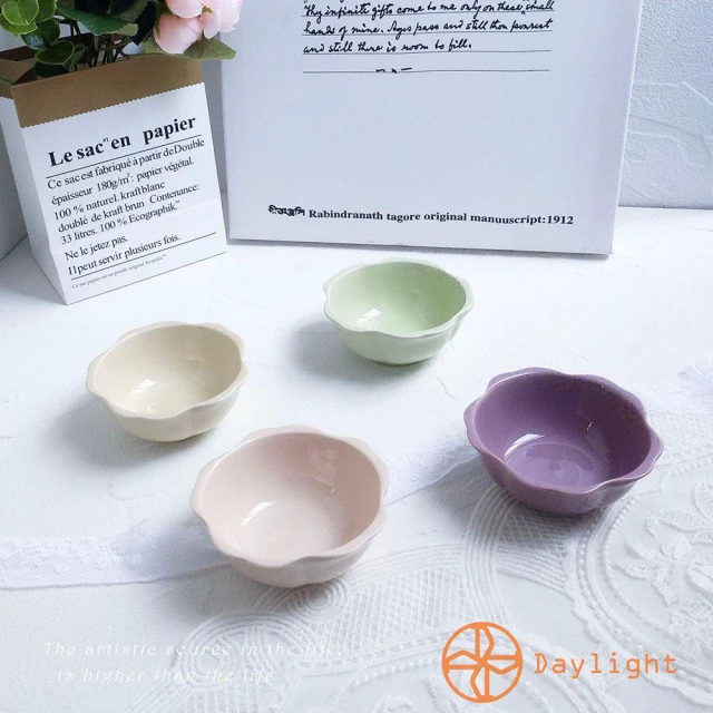 【Daylight】奶油色 花邊 碟子 陶瓷碗 醬料碟 小菜碗 陶瓷碟 味碟 火鍋碟子 甜品碗 水果碗