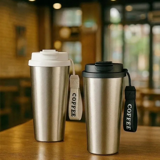 【TEMPEST】2入純鈦咖啡杯 500ML 特價組 ( 純鈦咖啡杯 純鈦旅行咖啡杯 純鈦雙層咖啡杯 純鈦高真空保溫杯 純鈦保溫杯 )