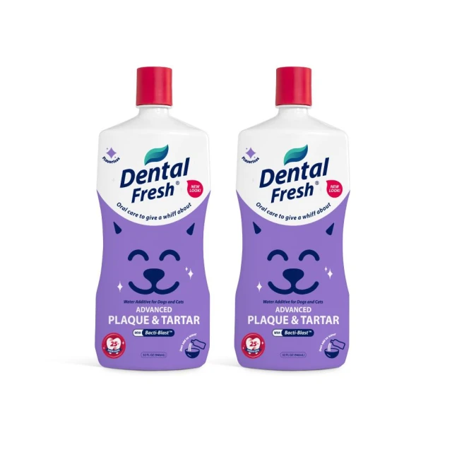 【潔牙白】DENTAL FRESH 加強版寵物潔牙水L號-946mlx2入組(針對牙菌斑/牙結石/較嚴重口臭)
