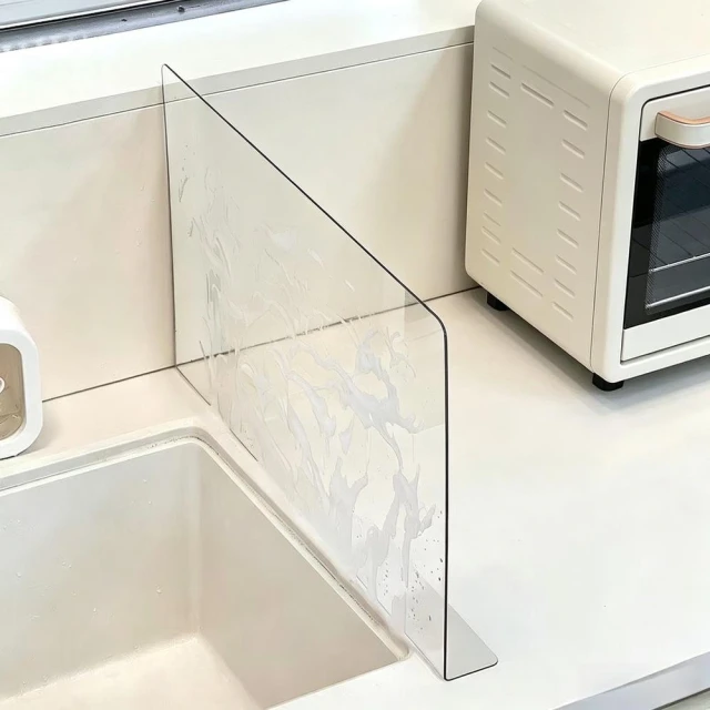 透明水槽擋水板 阻擋水花 貼合檯面不藏水（水槽防濺板/廚房擋水條/洗碗池擋水板/防潑水擋板/洗手台擋水板/防水隔板）