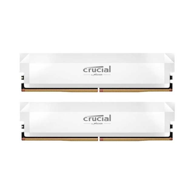 【Crucial 美光】PRO 32GB(16GB*2) DDR5-6000/CL36 桌上型超頻記憶體 白散熱片