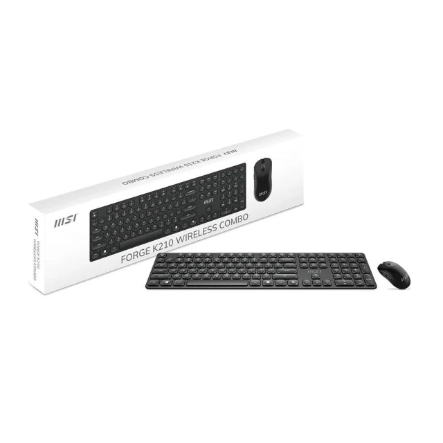 【MSI 微星】FORGE K210 W COMBO TC 微星無線鍵鼠組(黑色/無線/薄膜式/中文/1年保固)