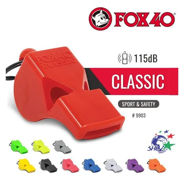 FOX 40 - Classic Safety 9903 彩色系列高音哨子 (附繫繩) 單顆販售 fox40【詮國】