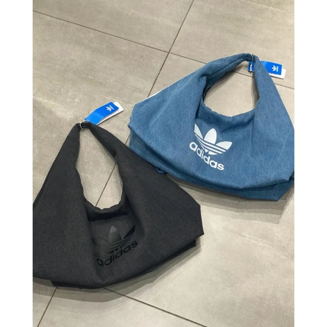【adidas 愛迪達】Adidas Originals logo 大容量 雲朵包 肩背包 小錢包 牛仔黑 牛仔藍