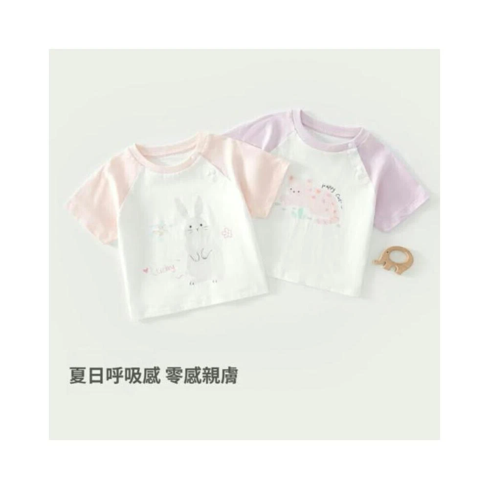 嬰兒衣 柔軟不磨肌膚 兒童短袖t恤夏薄款a類一歲寶寶衣服夏天女童純棉半袖上衣超萌童裝