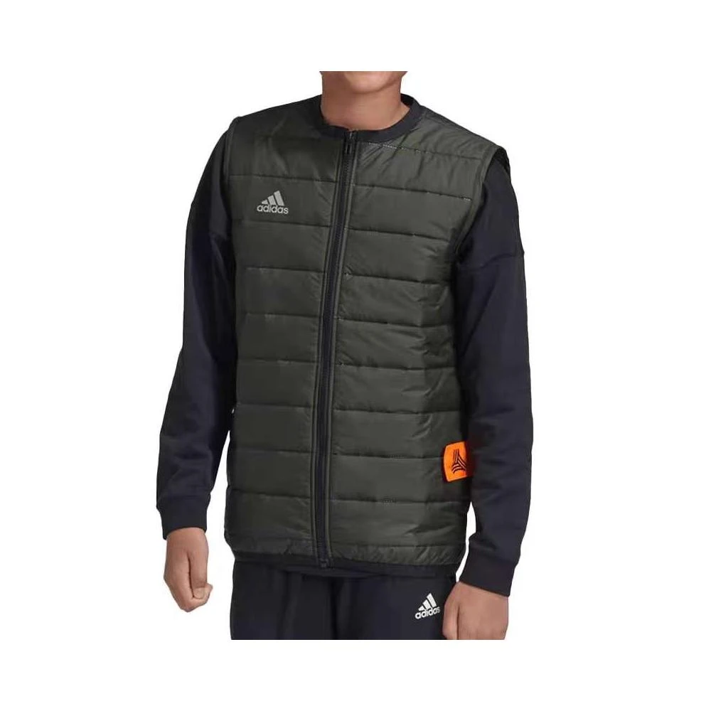 【adidas 愛迪達】GD4751 adidas馬甲 休閒舒適運動 軍綠色 青少年
