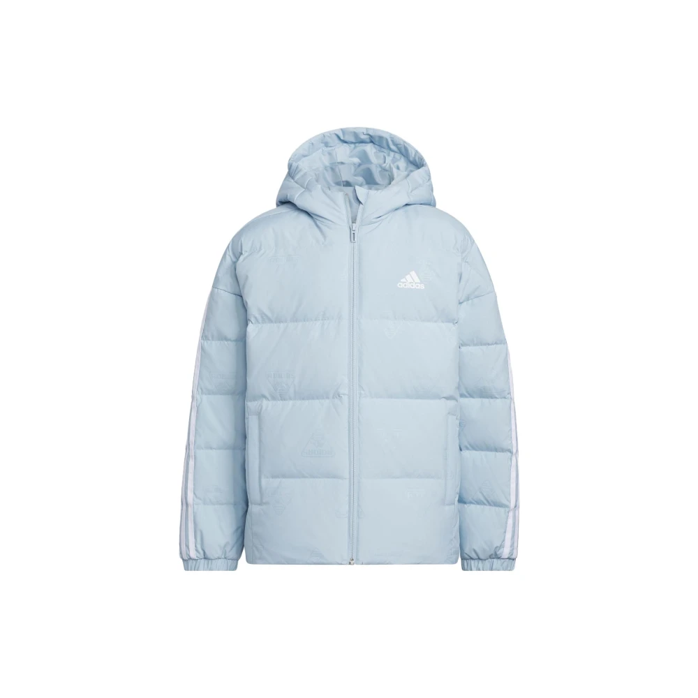 【adidas 愛迪達】IN6542 adidas 連帽拉鏈運動羽絨服 兒童款