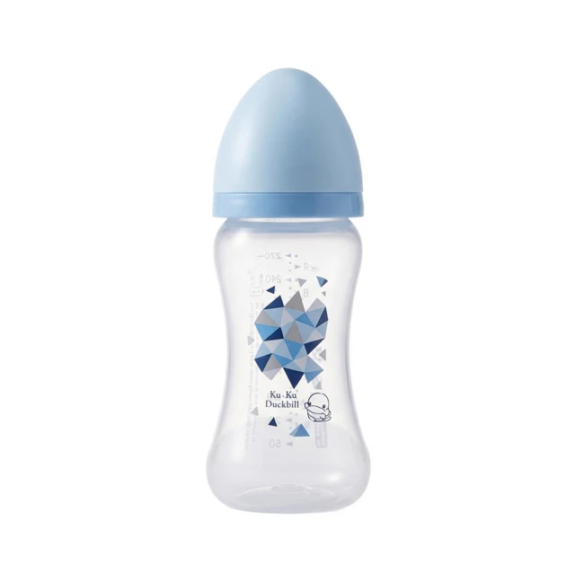 【KU.KU. 酷咕鴨】幾何視界PP寬口奶瓶360ml(無握把、吸管)